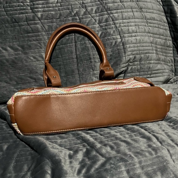 Stone Mountain Accessories Brown and Multicolor Chevron Shoulder Bag - Picture 3 of 11